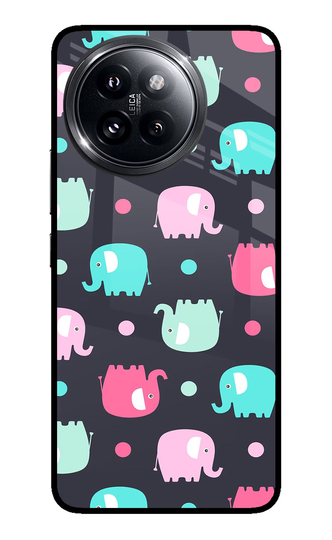 Elephants Xiaomi 14 Civi Glass Case Back Cover by Casekaro