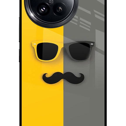Sunglasses with Mustache Xiaomi 14 Civi Glass Case Back Cover by Casekaro