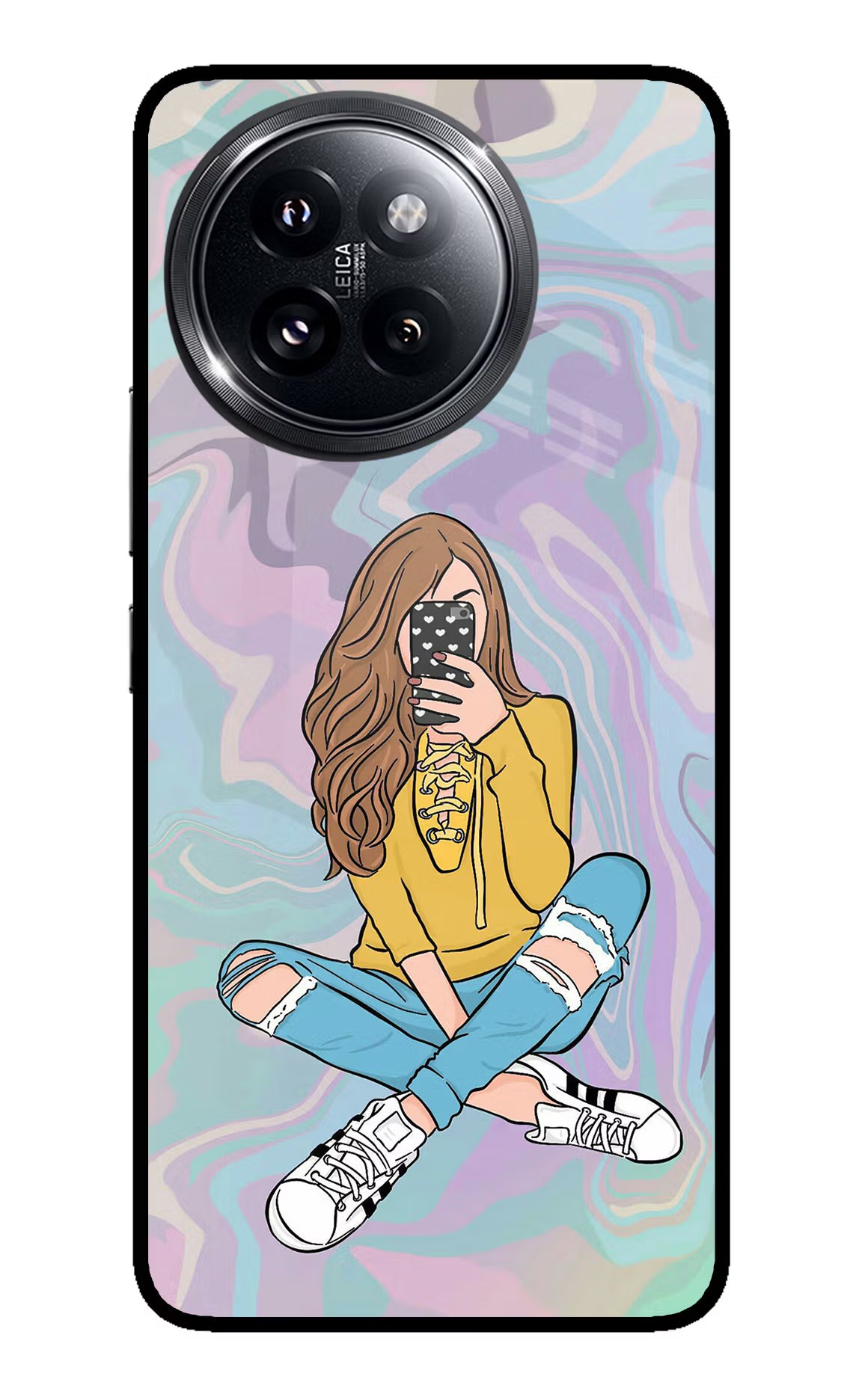 Selfie Girl Xiaomi 14 Civi Glass Case Back Cover by Casekaro