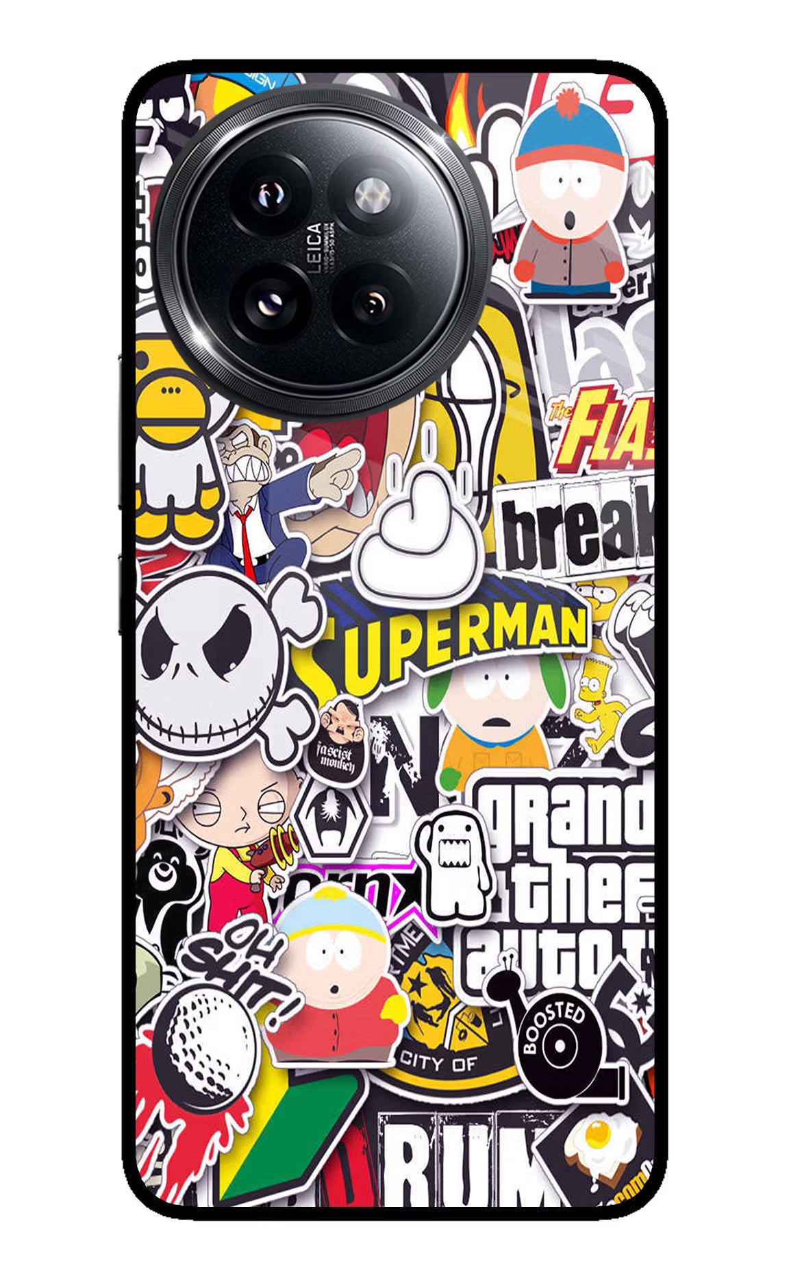 Sticker Bomb Xiaomi 14 Civi Glass Case Back Cover by Casekaro