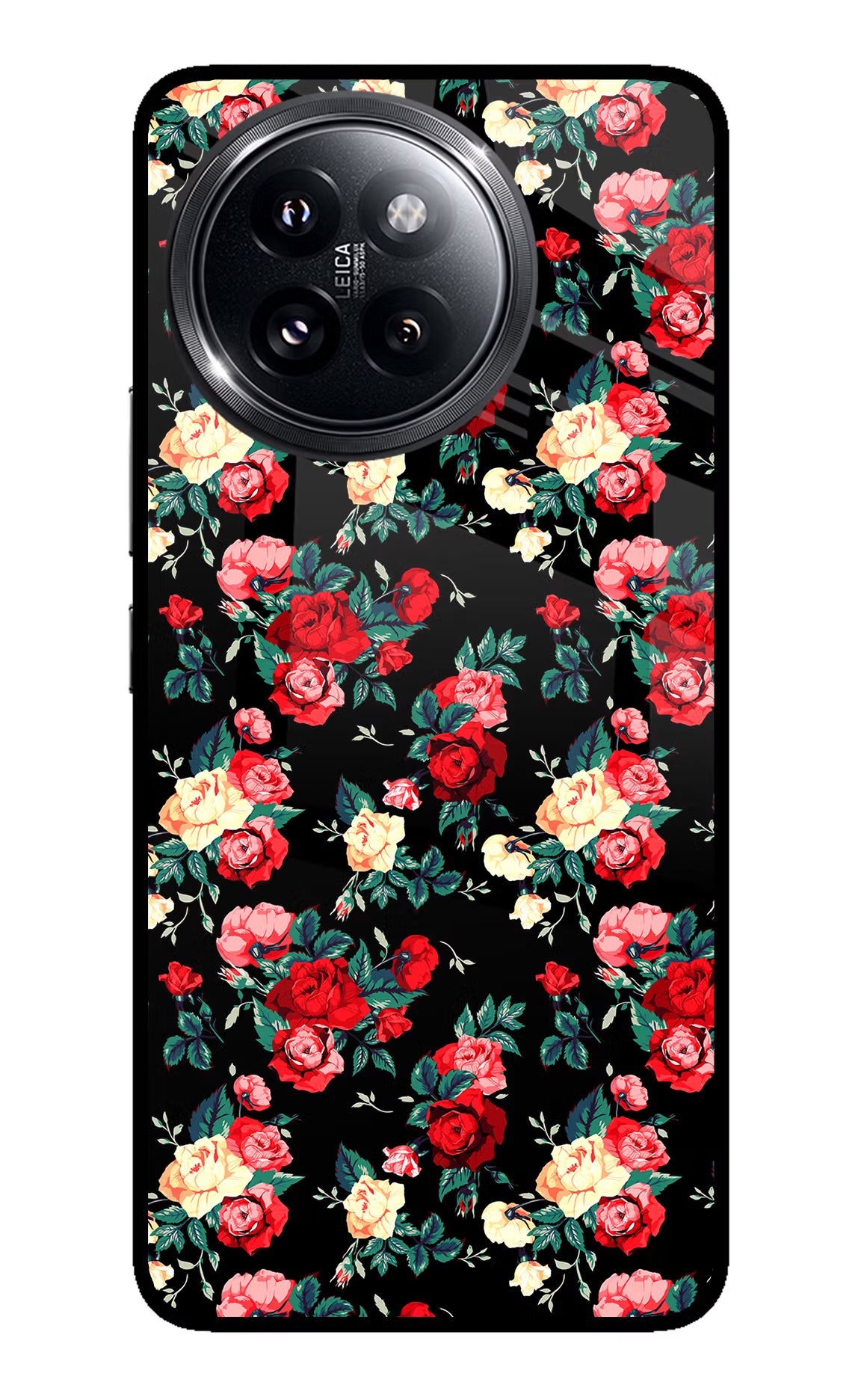 Rose Pattern Xiaomi 14 Civi Glass Case