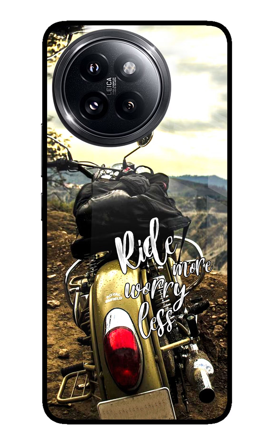 Ride More Worry Less Xiaomi 14 Civi Glass Case Back Cover by Casekaro