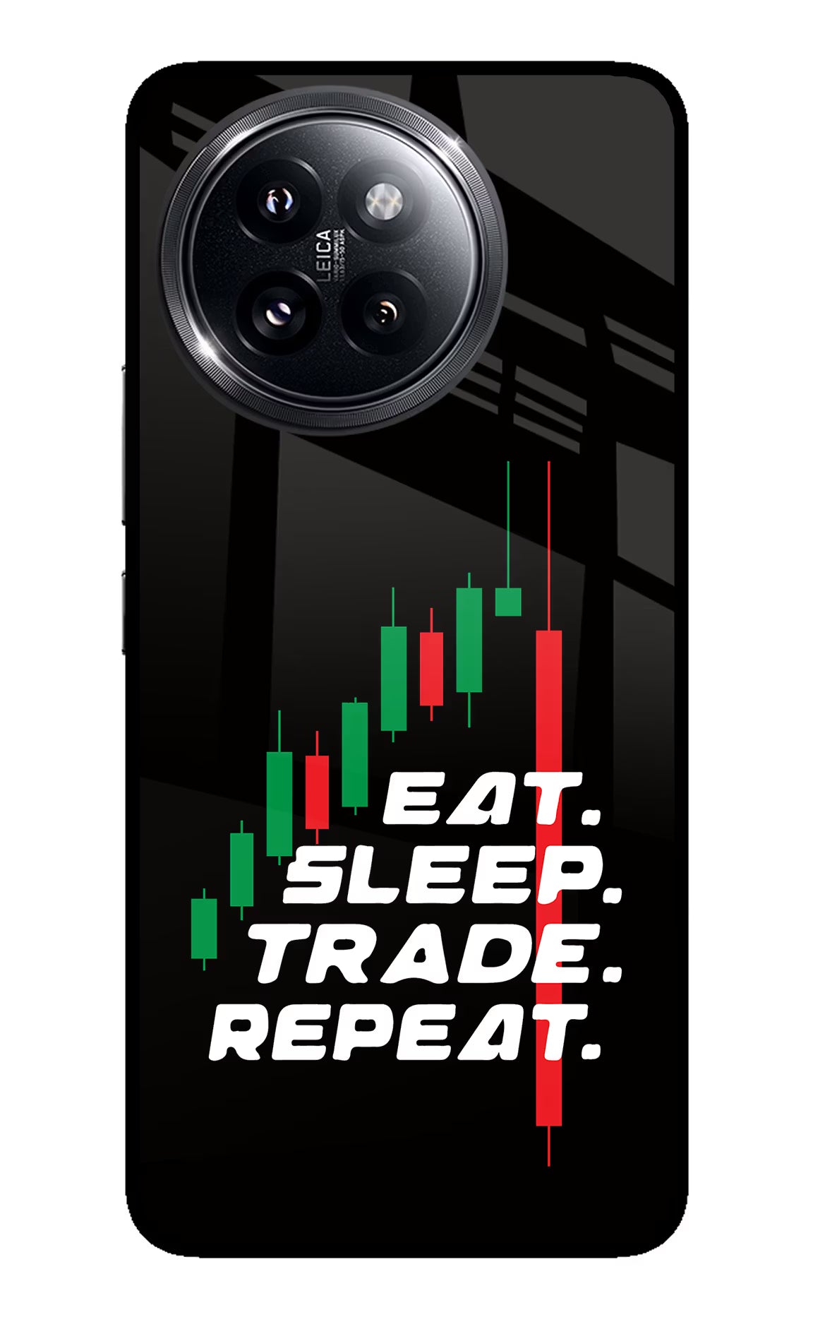 Eat Sleep Trade Repeat Xiaomi 14 Civi Glass Case Back Cover by Casekaro
