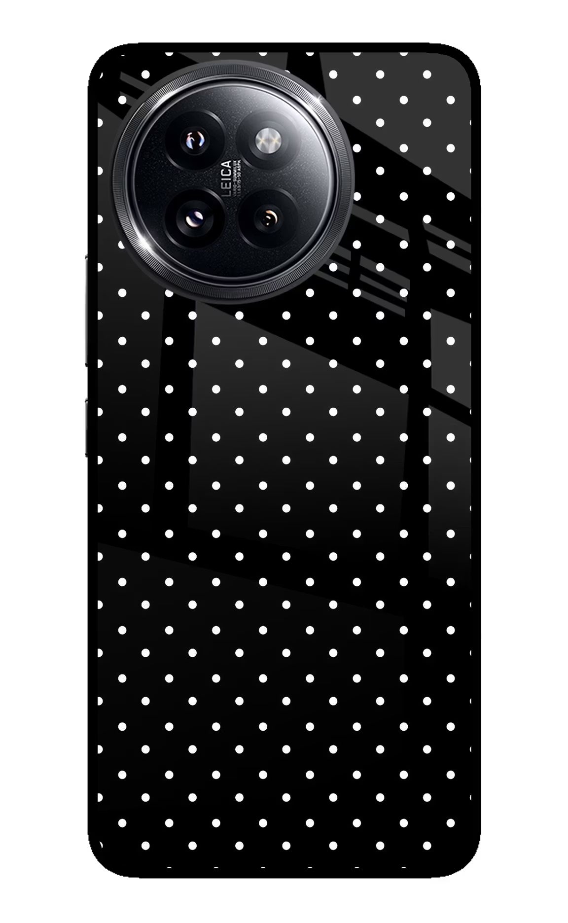 White Dots Xiaomi 14 Civi Glass Case Back Cover by Casekaro
