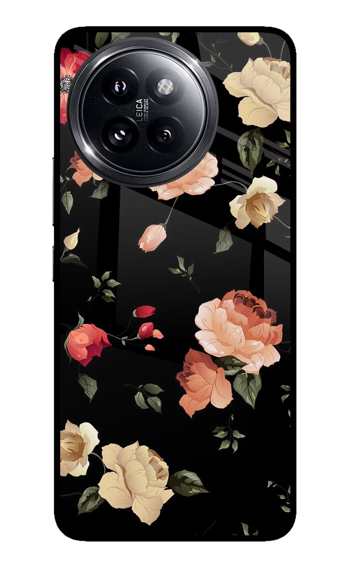 Flowers Xiaomi 14 Civi Glass Case Back Cover by Casekaro
