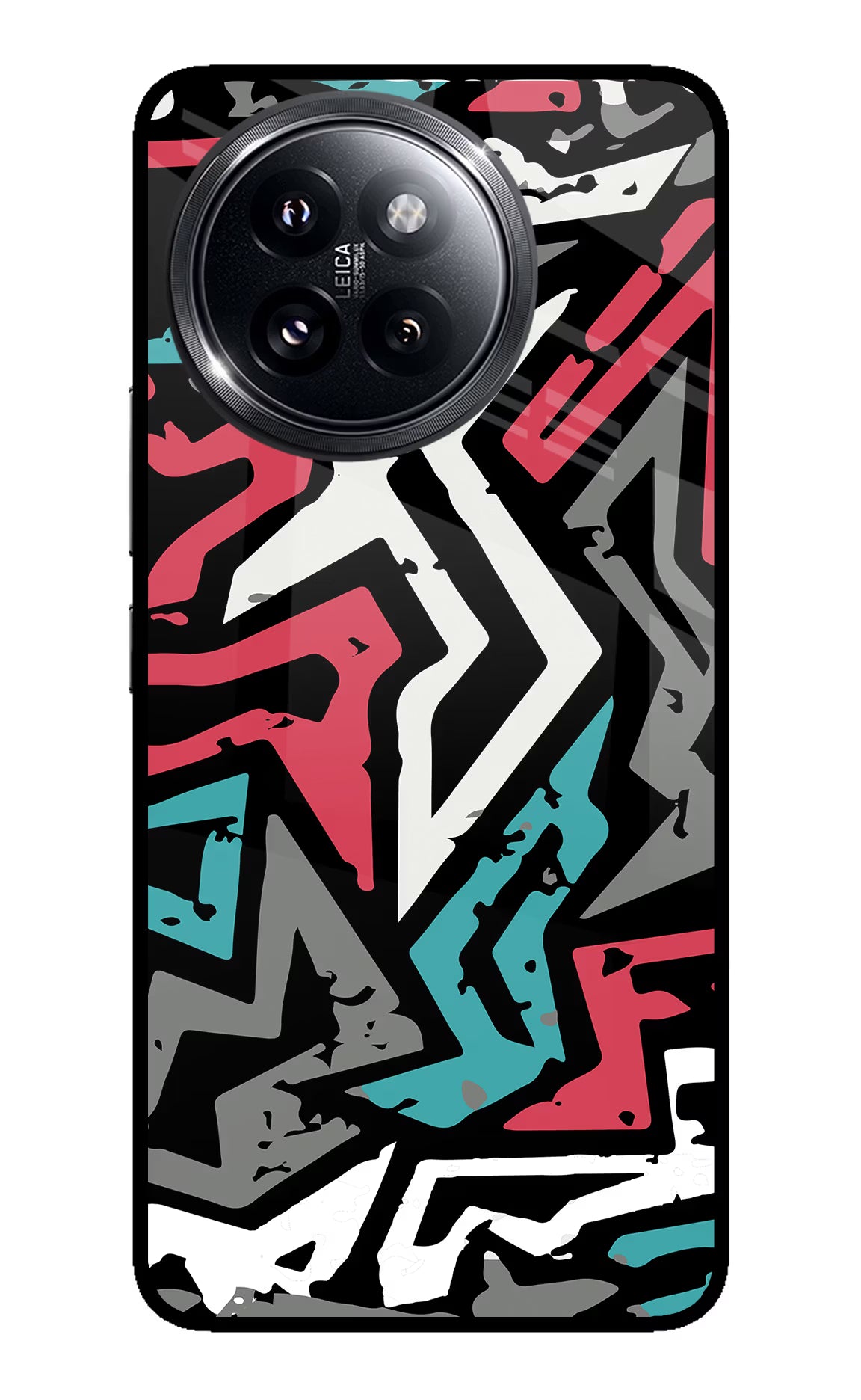 Geometric Graffiti Xiaomi 14 Civi Glass Case Back Cover by Casekaro