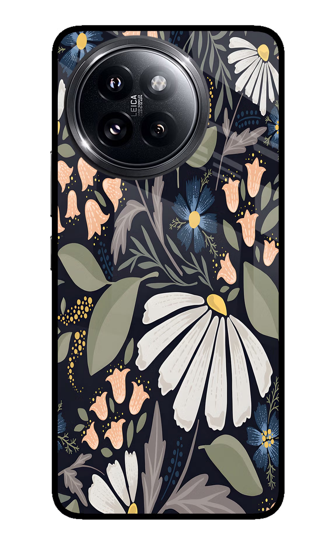 Flowers Art Xiaomi 14 Civi Glass Case Back Cover by Casekaro