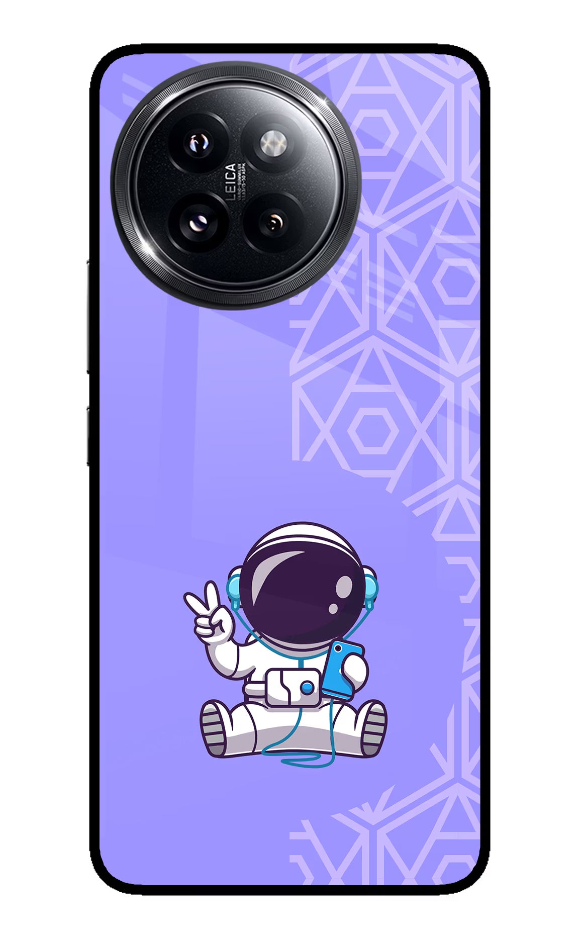 Cute Astronaut Chilling Xiaomi 14 Civi Glass Case Back Cover by Casekaro