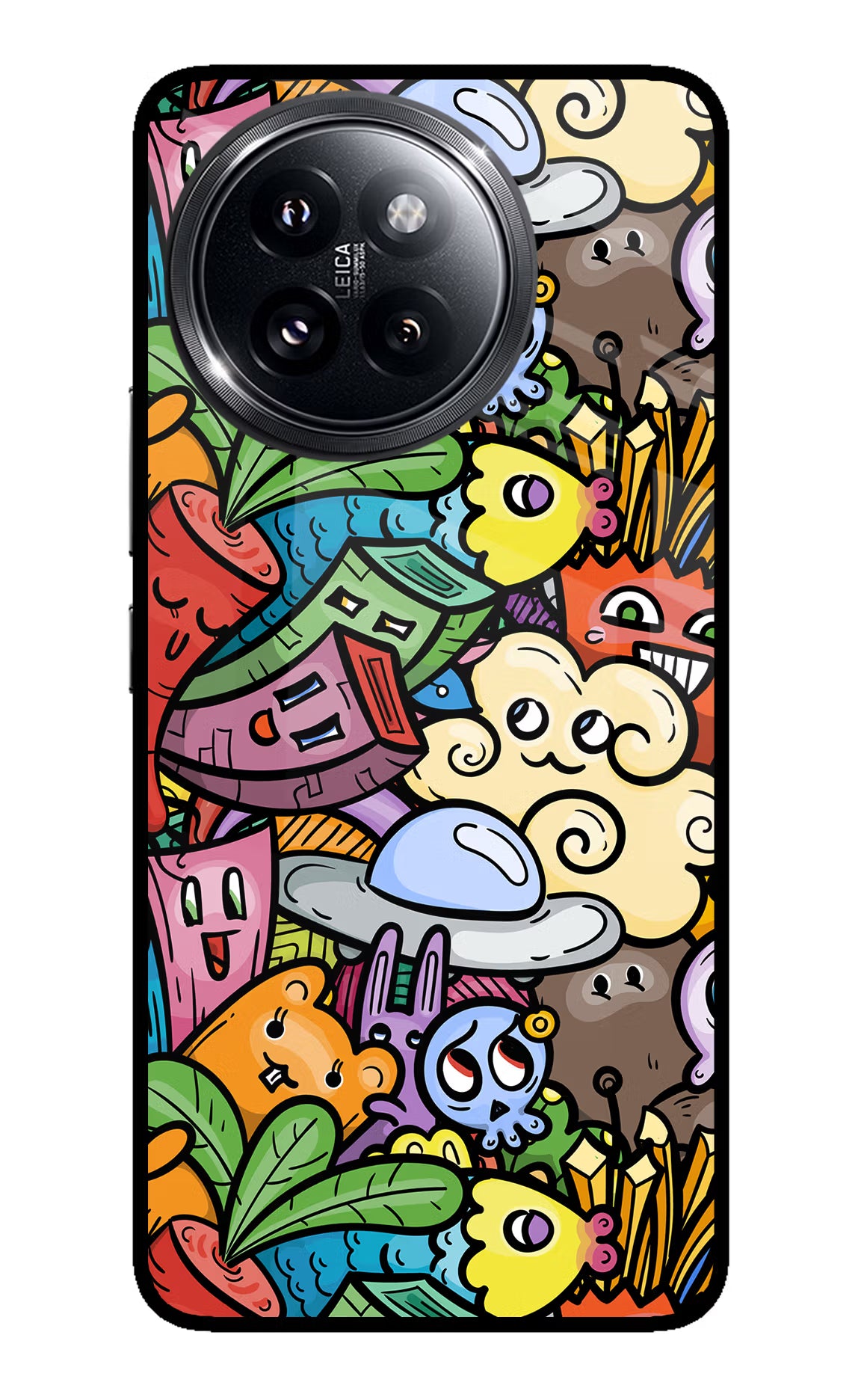 Veggie Doodle Xiaomi 14 Civi Glass Case Back Cover by Casekaro