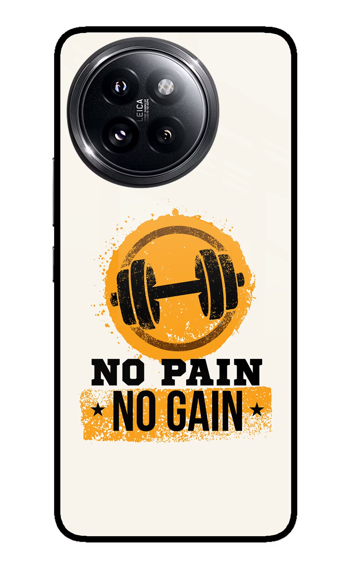 No Pain No Gain Xiaomi 14 Civi Glass Case Back Cover by Casekaro