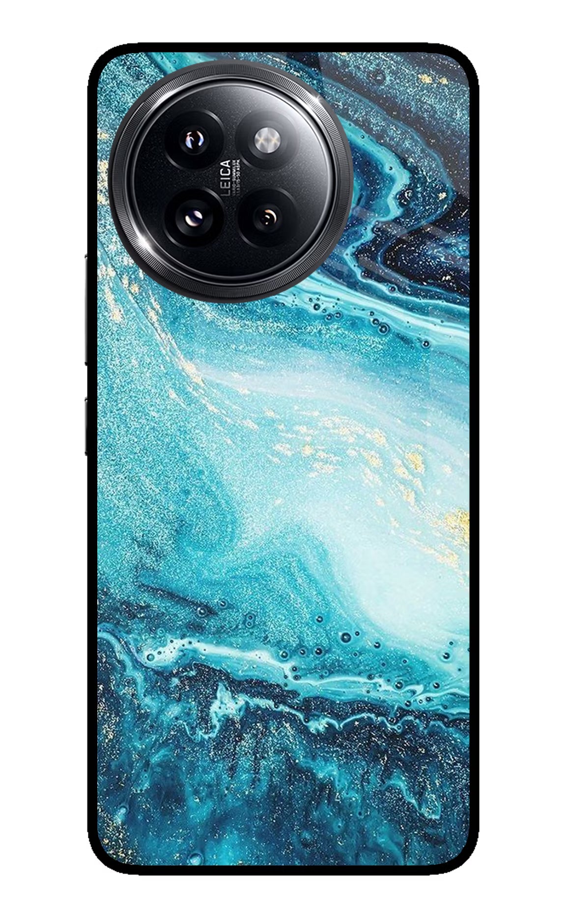 Blue Glitter Marble Xiaomi 14 Civi Glass Case