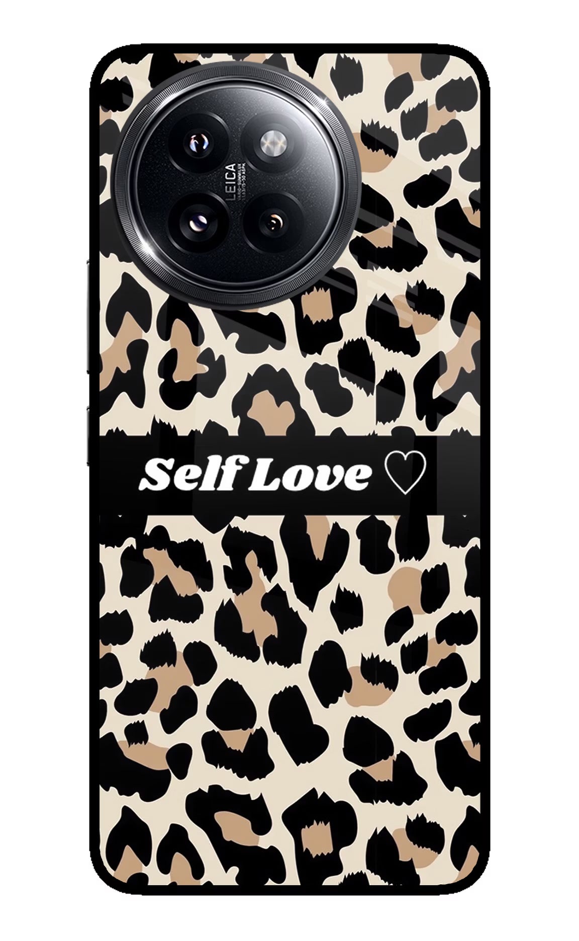 Leopard Print Self Love Xiaomi 14 Civi Glass Case Back Cover by Casekaro