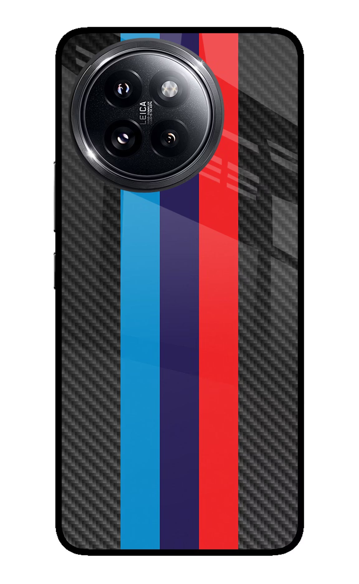 BMW Stripes Pattern Xiaomi 14 Civi Glass Case Back Cover by Casekaro