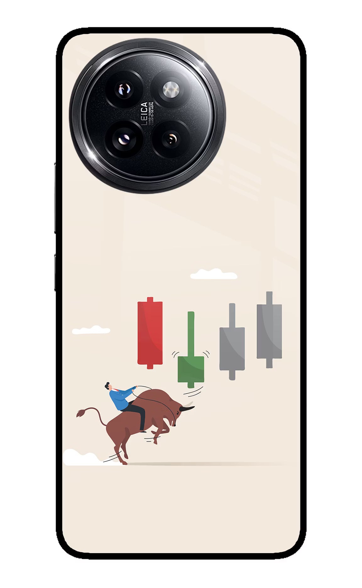 Bull Trading Momentum Xiaomi 14 Civi Glass Case Back Cover by Casekaro