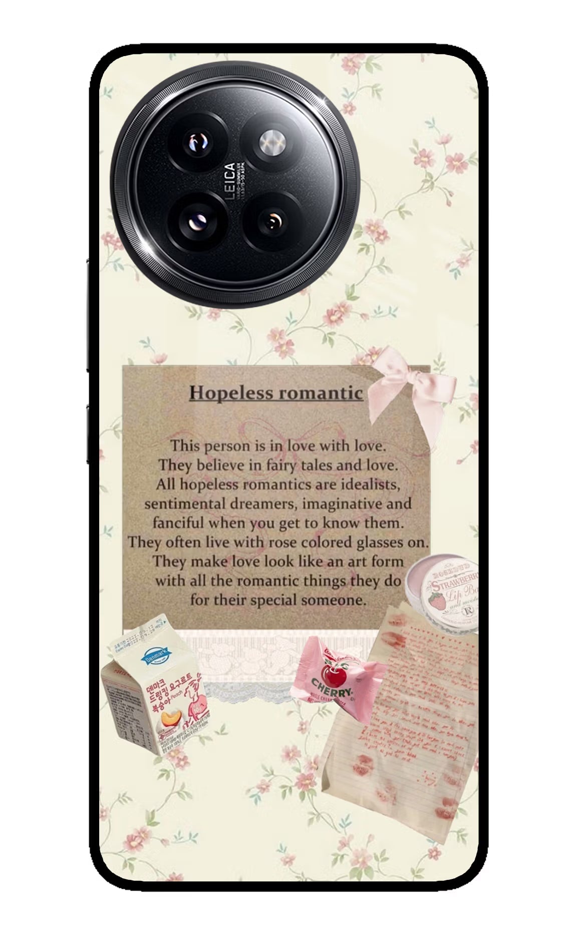 Hopeless Romantic Xiaomi 14 Civi Glass Case Back Cover by Casekaro