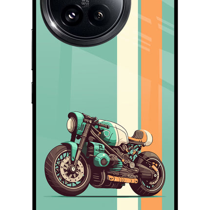 Striped Moto Drift Xiaomi 14 Civi Glass Case Back Cover by Casekaro