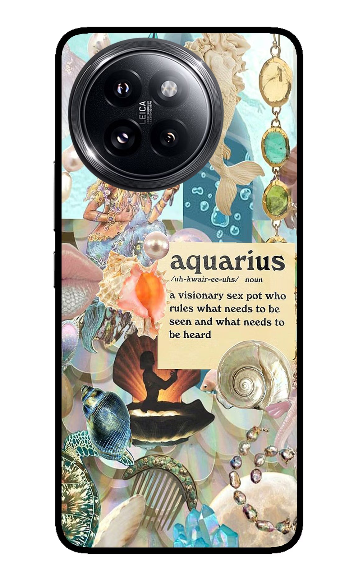 Aquarius Zodiac Xiaomi 14 Civi Glass Case Back Cover by Casekaro