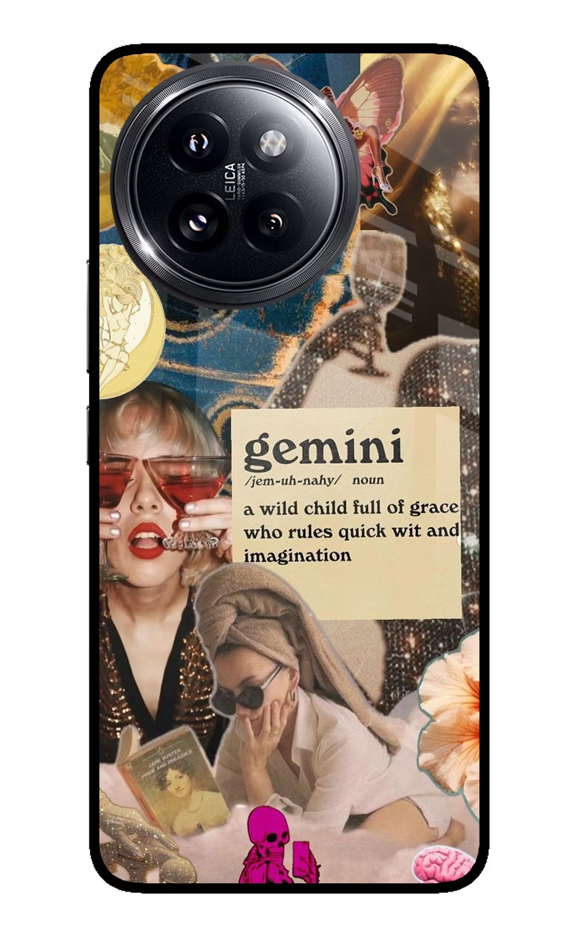 Gemini Zodiac Xiaomi 14 Civi Glass Case Back Cover by Casekaro