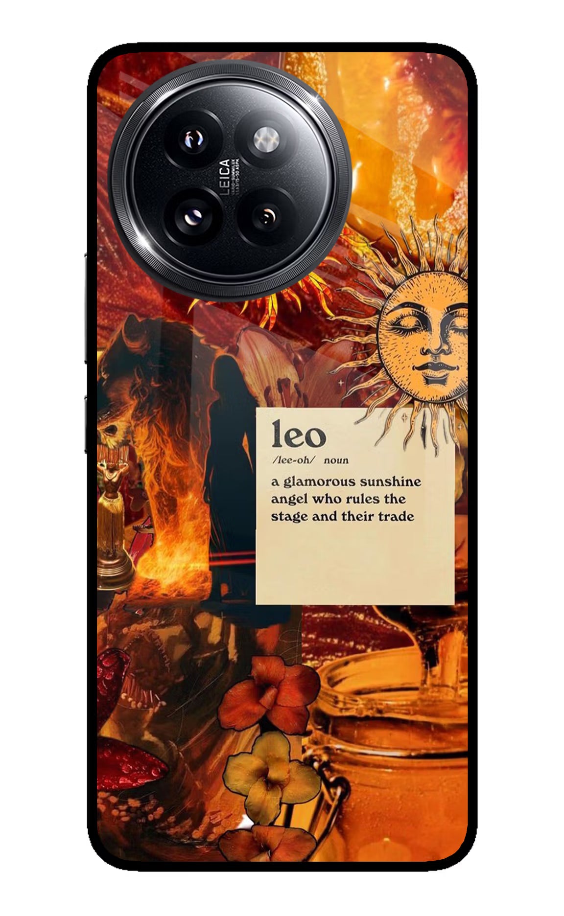 Leo Zodiac Xiaomi 14 Civi Glass Case Back Cover by Casekaro
