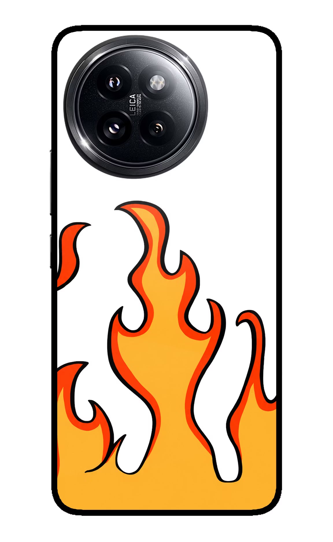 Fired Up – White Xiaomi 14 Civi Glass Case Back Cover by Casekaro