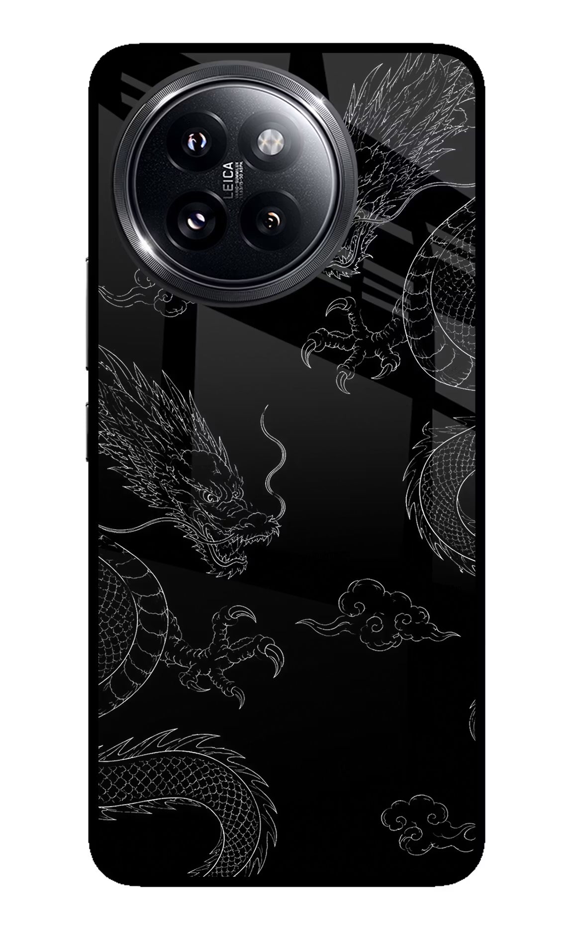 Twin Dragons Xiaomi 14 Civi Glass Case Back Cover by Casekaro