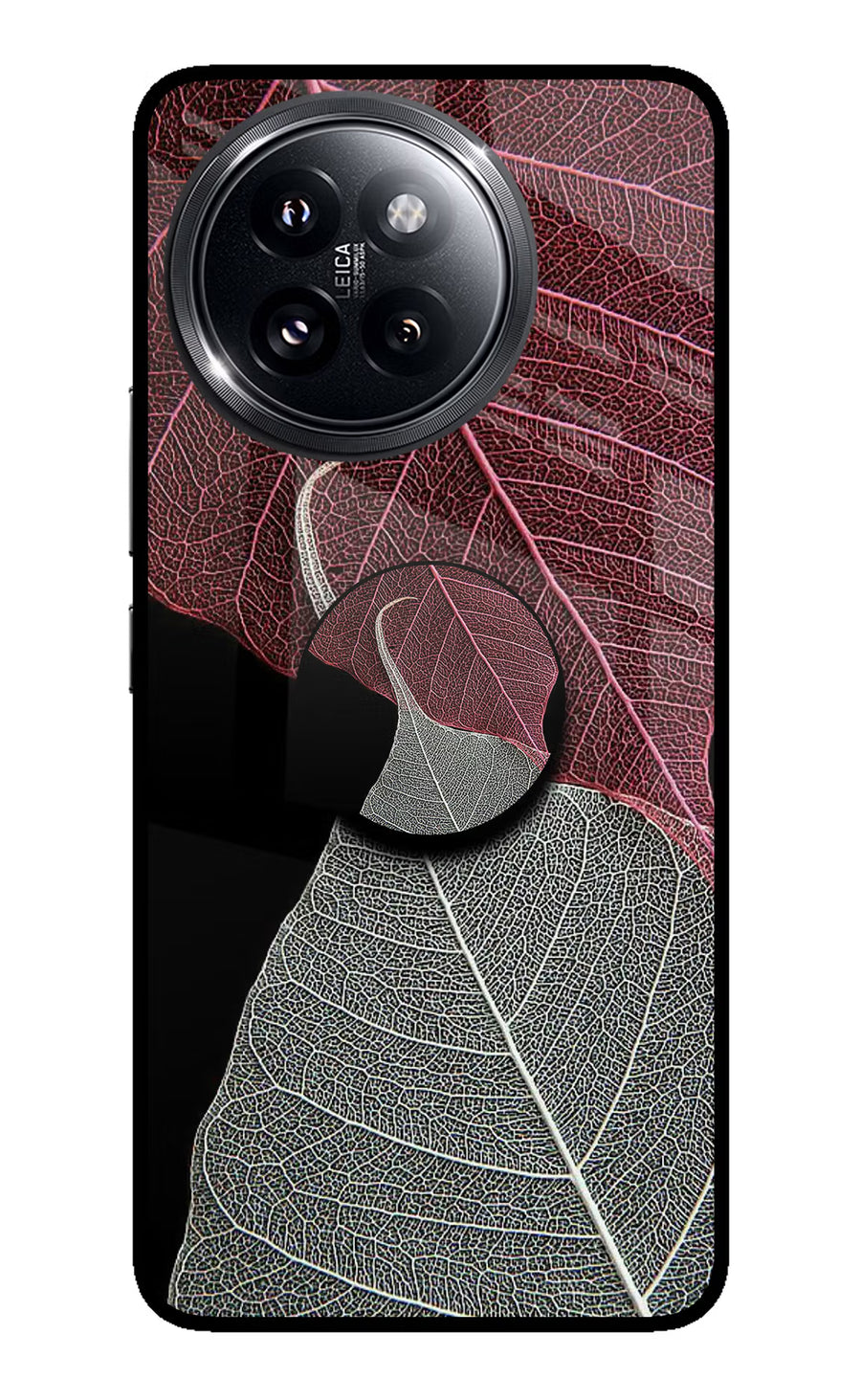 Leaf Pattern Xiaomi 14 Civi Pop Case, Glass case