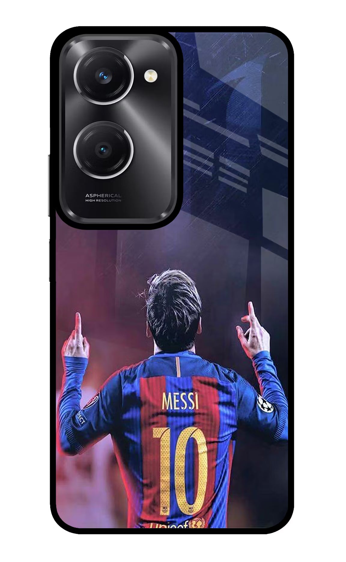 Messi Vivo T3 Lite 5G Glass Case Back Cover by Casekaro