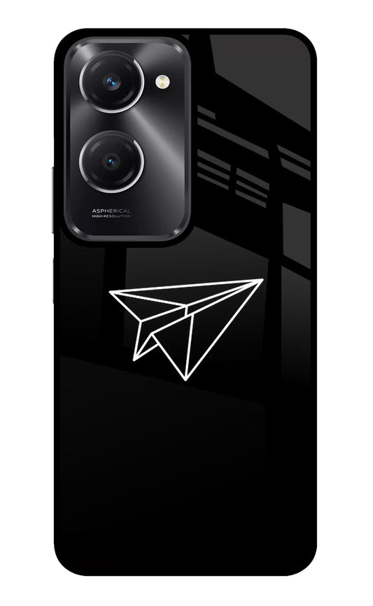 Paper Plane White Vivo T3 Lite 5G Glass Case