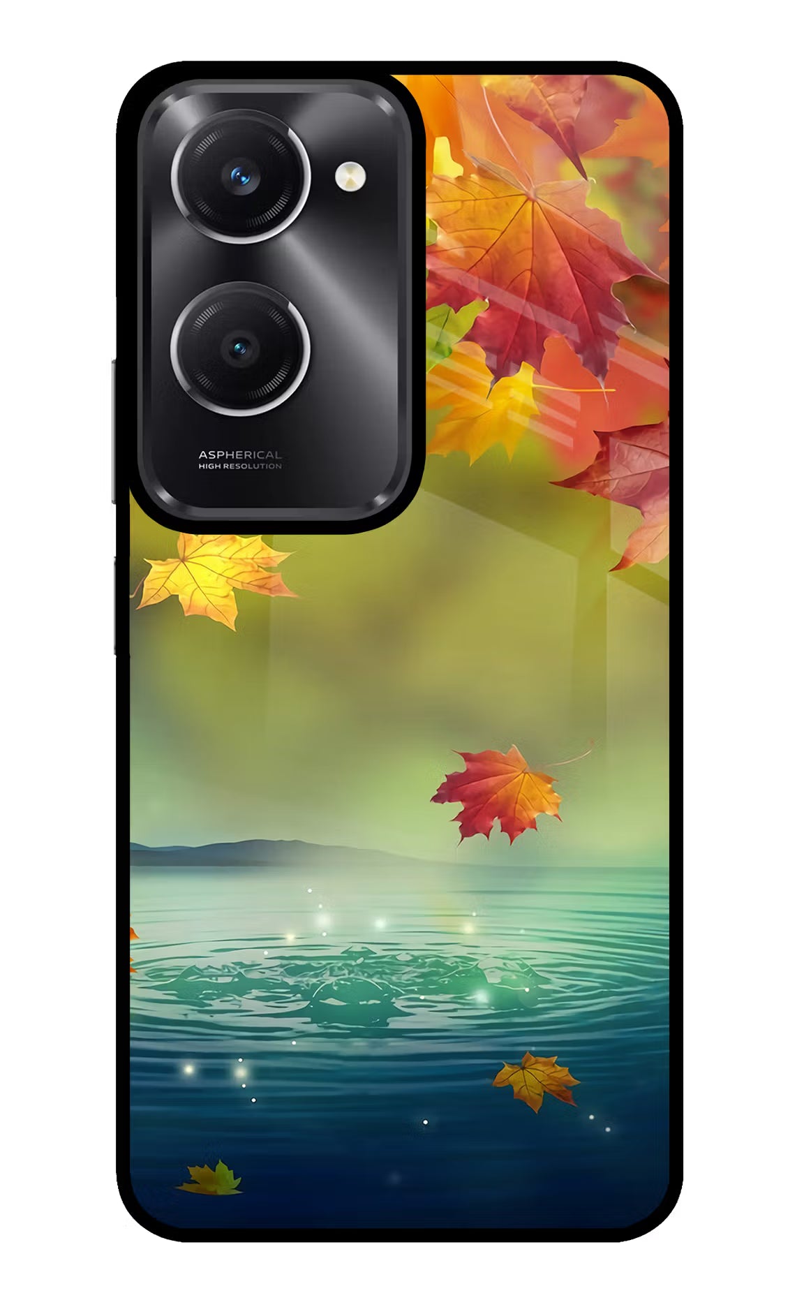 Flowers Vivo T3 Lite 5G Glass Case Back Cover by Casekaro