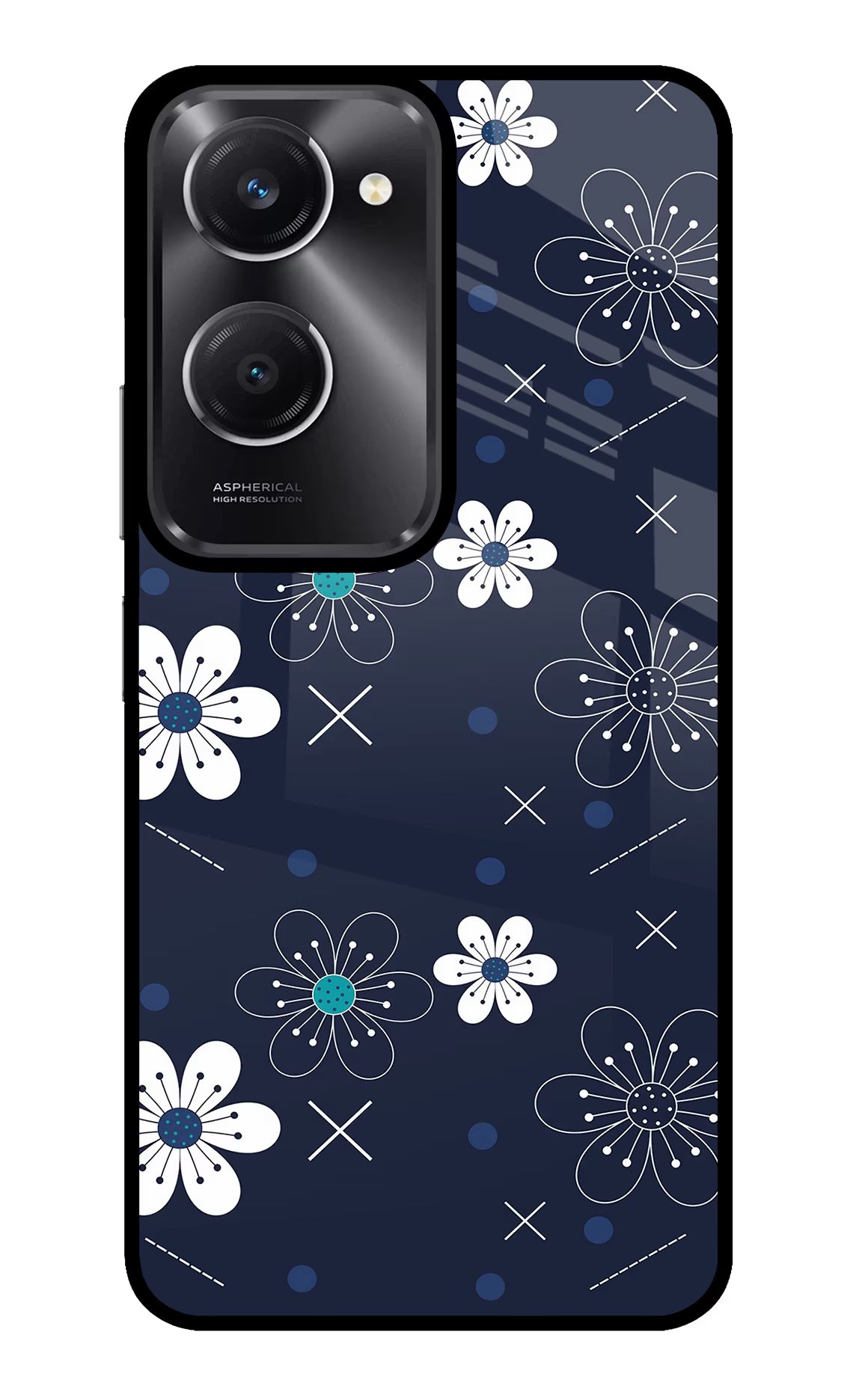 Flowers Vivo T3 Lite 5G Glass Case Back Cover by Casekaro