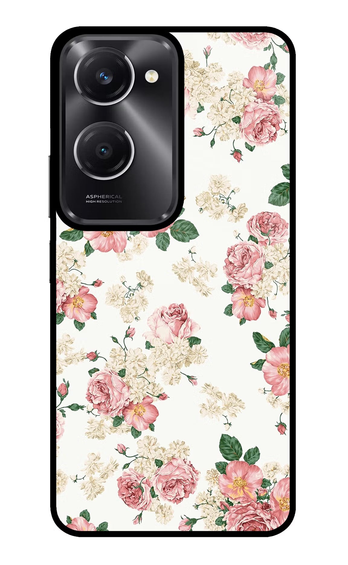 Flowers Vivo T3 Lite 5G Glass Case Back Cover by Casekaro
