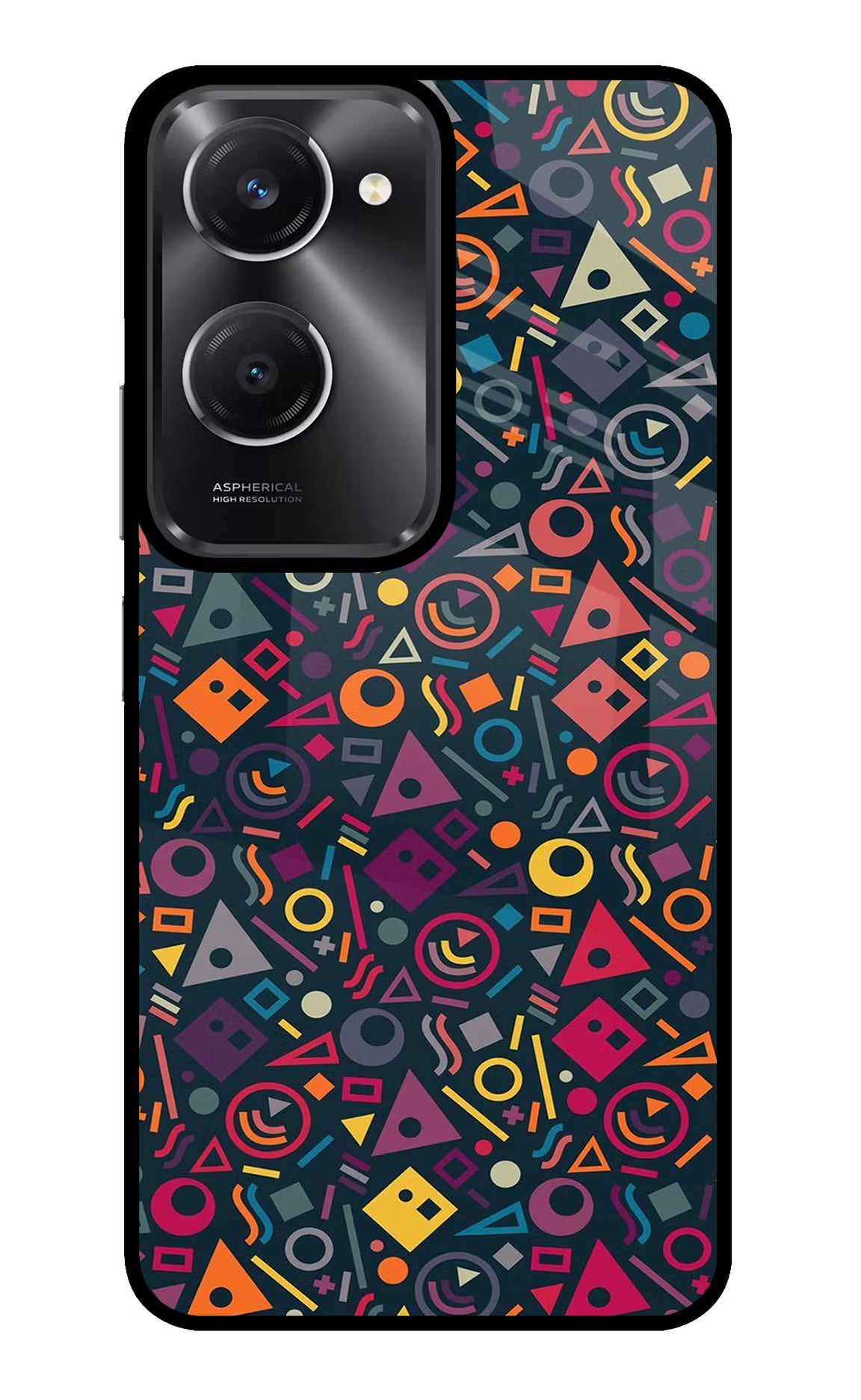 Geometric Abstract Vivo T3 Lite 5G Glass Case Back Cover by Casekaro
