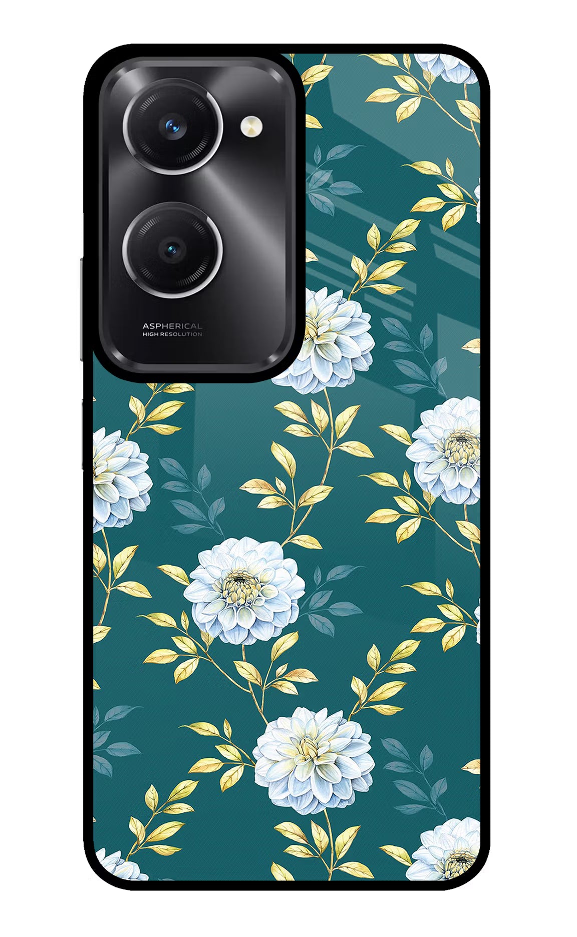 Flowers Vivo T3 Lite 5G Glass Case Back Cover by Casekaro