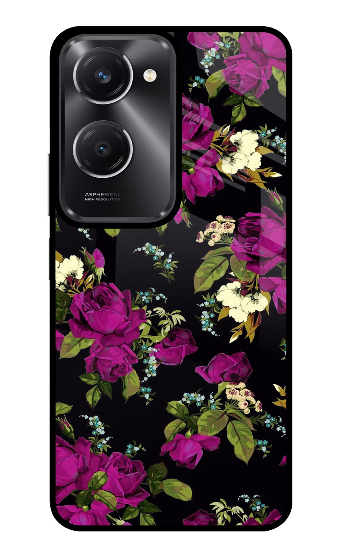 Flowers Vivo T3 Lite 5G Glass Case Back Cover by Casekaro