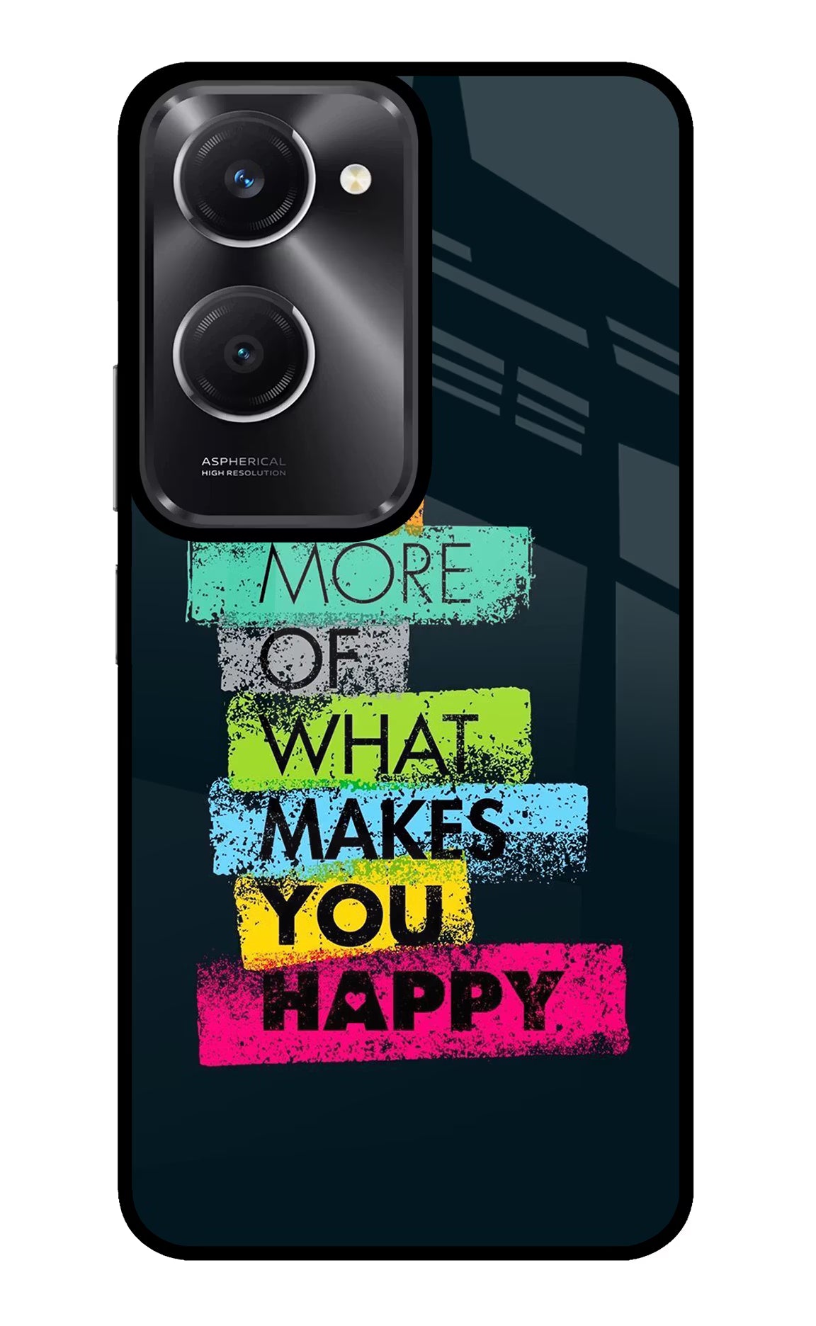 Do More Of What Makes You Happy Vivo T3 Lite 5G Glass Case Back Cover by Casekaro
