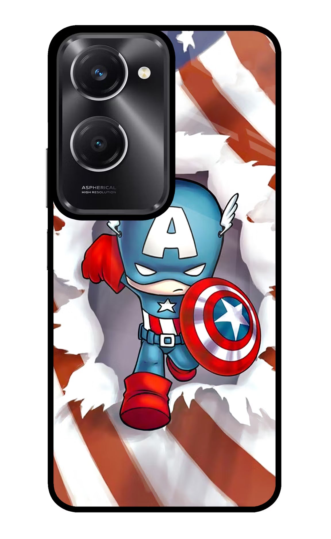 Captain America Vivo T3 Lite 5G Glass Case