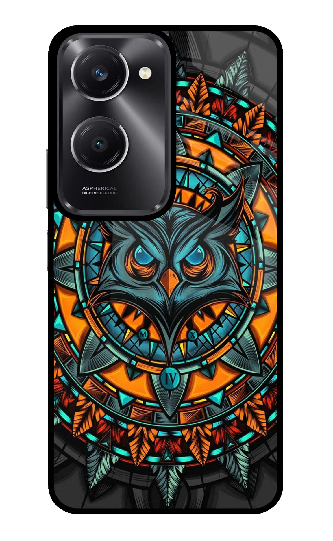 Angry Owl Art Vivo T3 Lite 5G Glass Case Back Cover by Casekaro