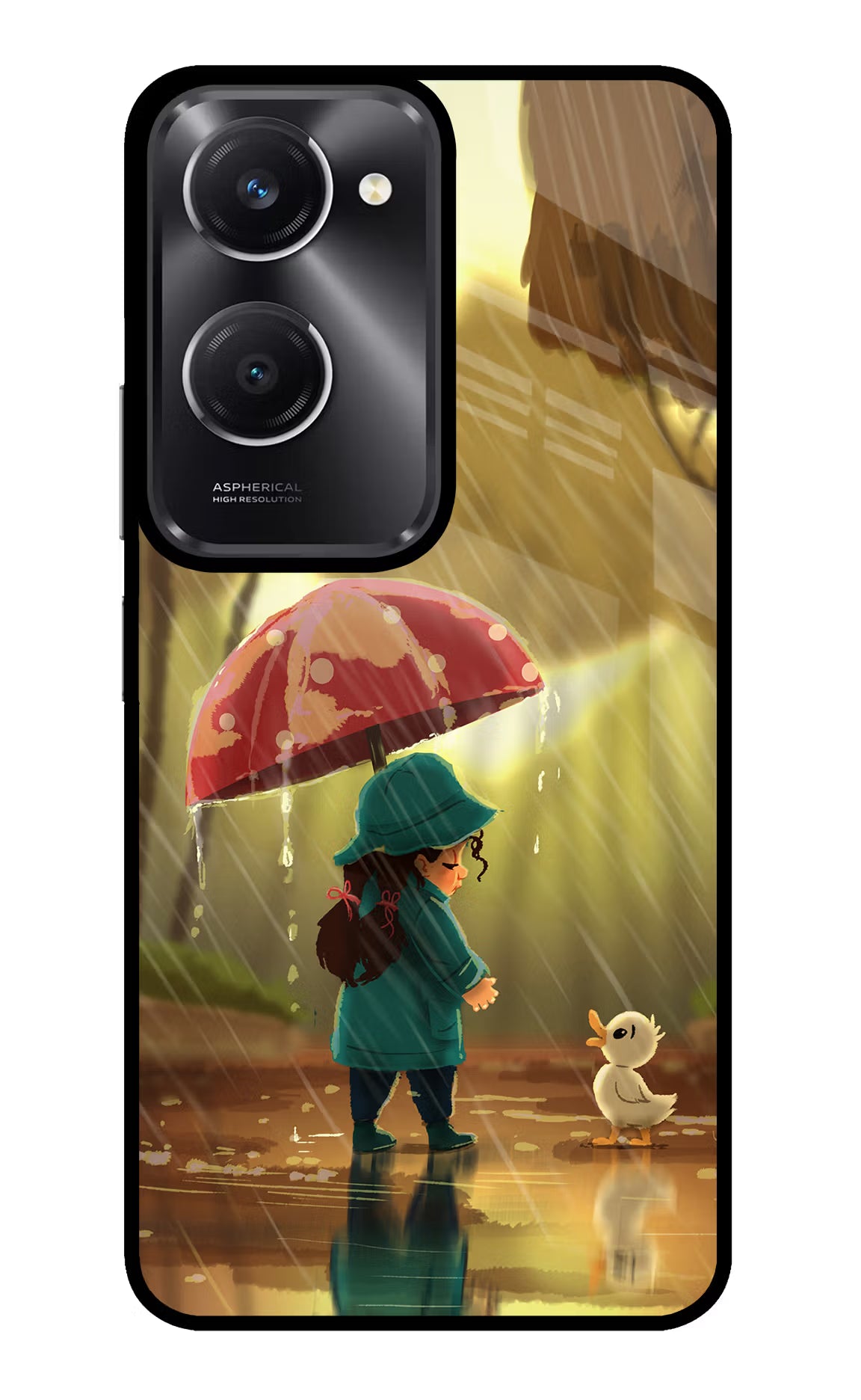 Rainy Day Vivo T3 Lite 5G Glass Case Back Cover by Casekaro