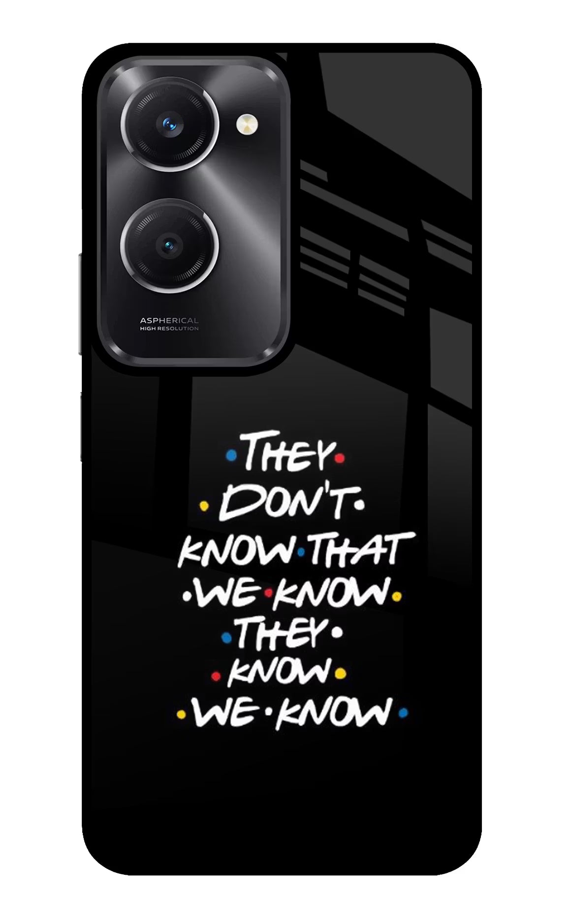 FRIENDS Dialogue Vivo T3 Lite 5G Glass Case Back Cover by Casekaro