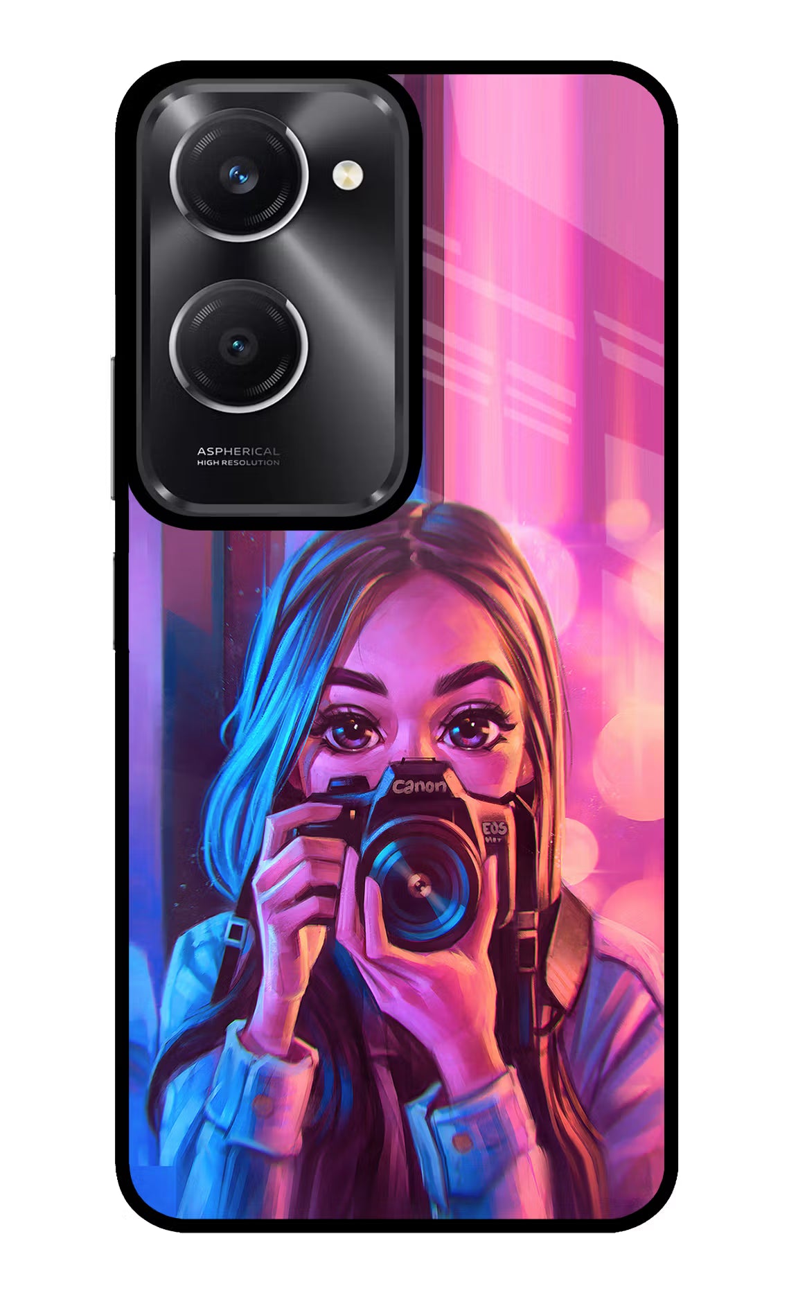 Girl Photographer Vivo T3 Lite 5G Glass Case