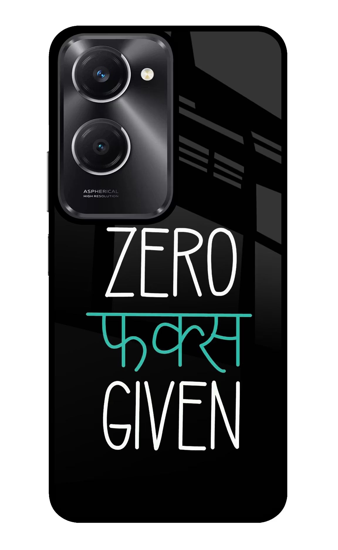 Zero Fucks Given Vivo T3 Lite 5G Glass Case Back Cover by Casekaro