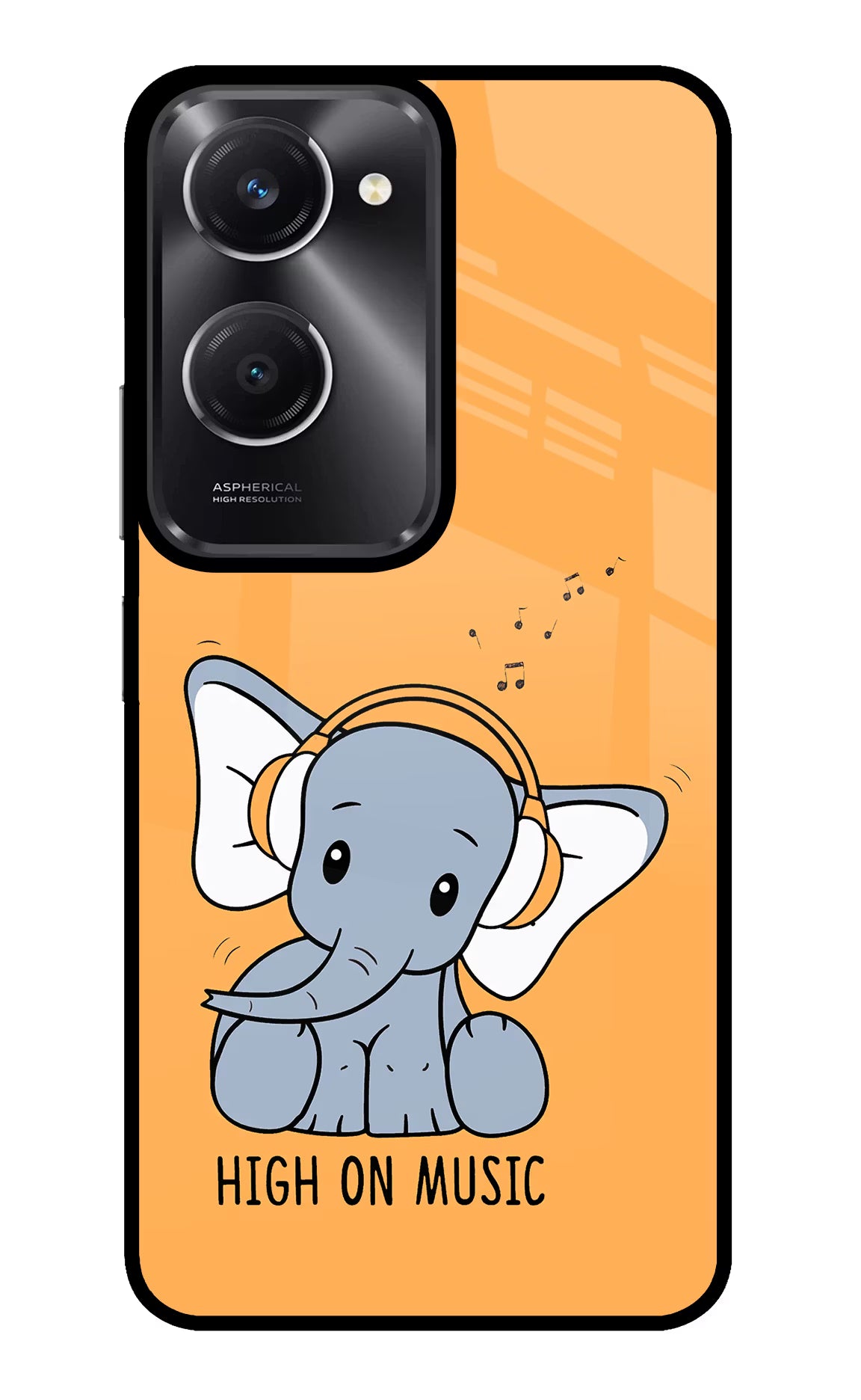 High On Music Vivo T3 Lite 5G Glass Case Back Cover by Casekaro