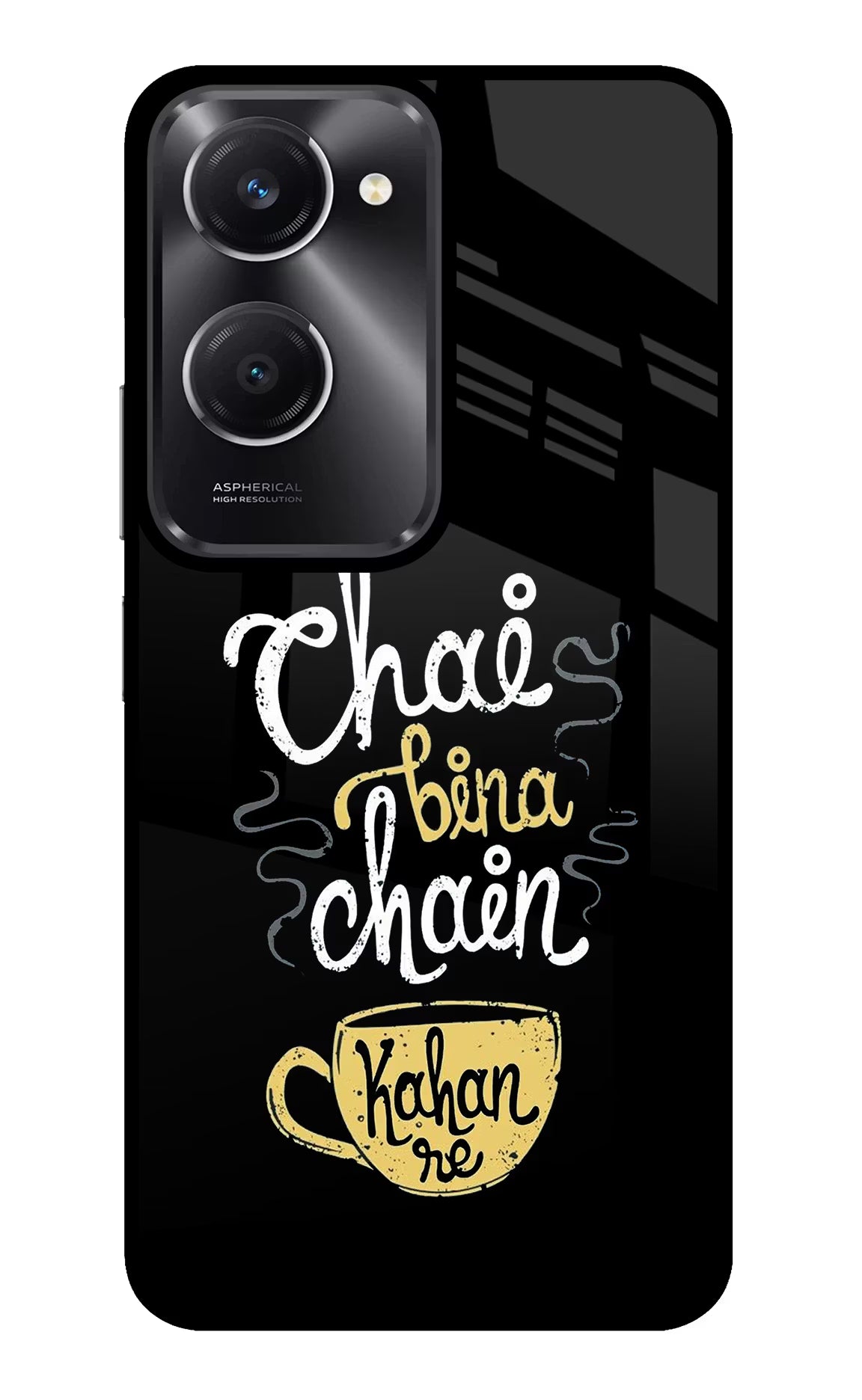Chai Bina Chain Kaha Re Vivo T3 Lite 5G Glass Case Back Cover by Casekaro