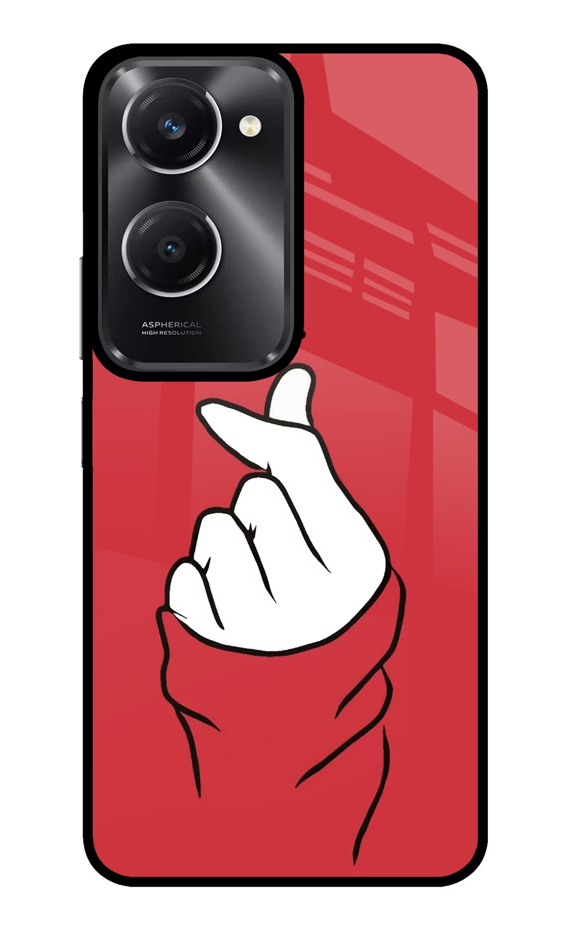 Korean Love Sign Vivo T3 Lite 5G Glass Case Back Cover by Casekaro