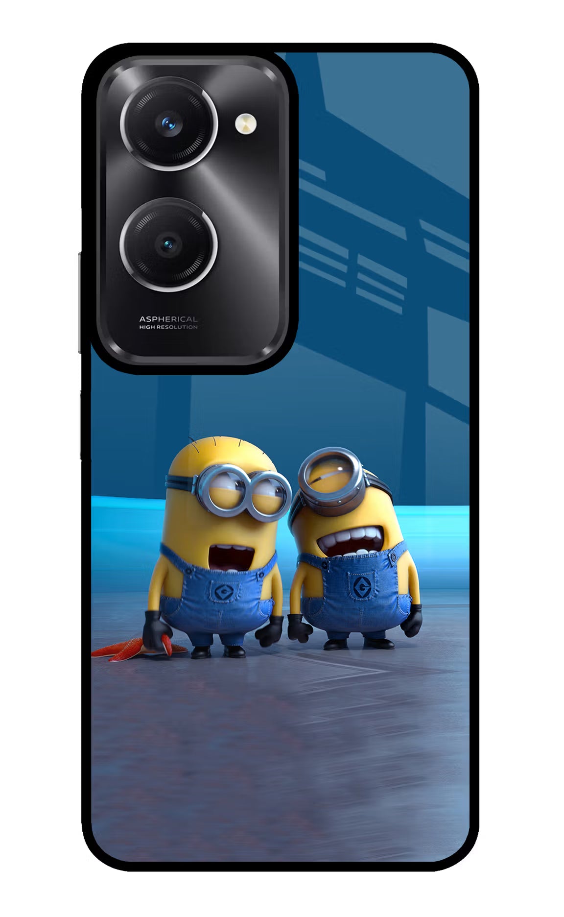 Minion Laughing Vivo T3 Lite 5G Glass Case Back Cover by Casekaro