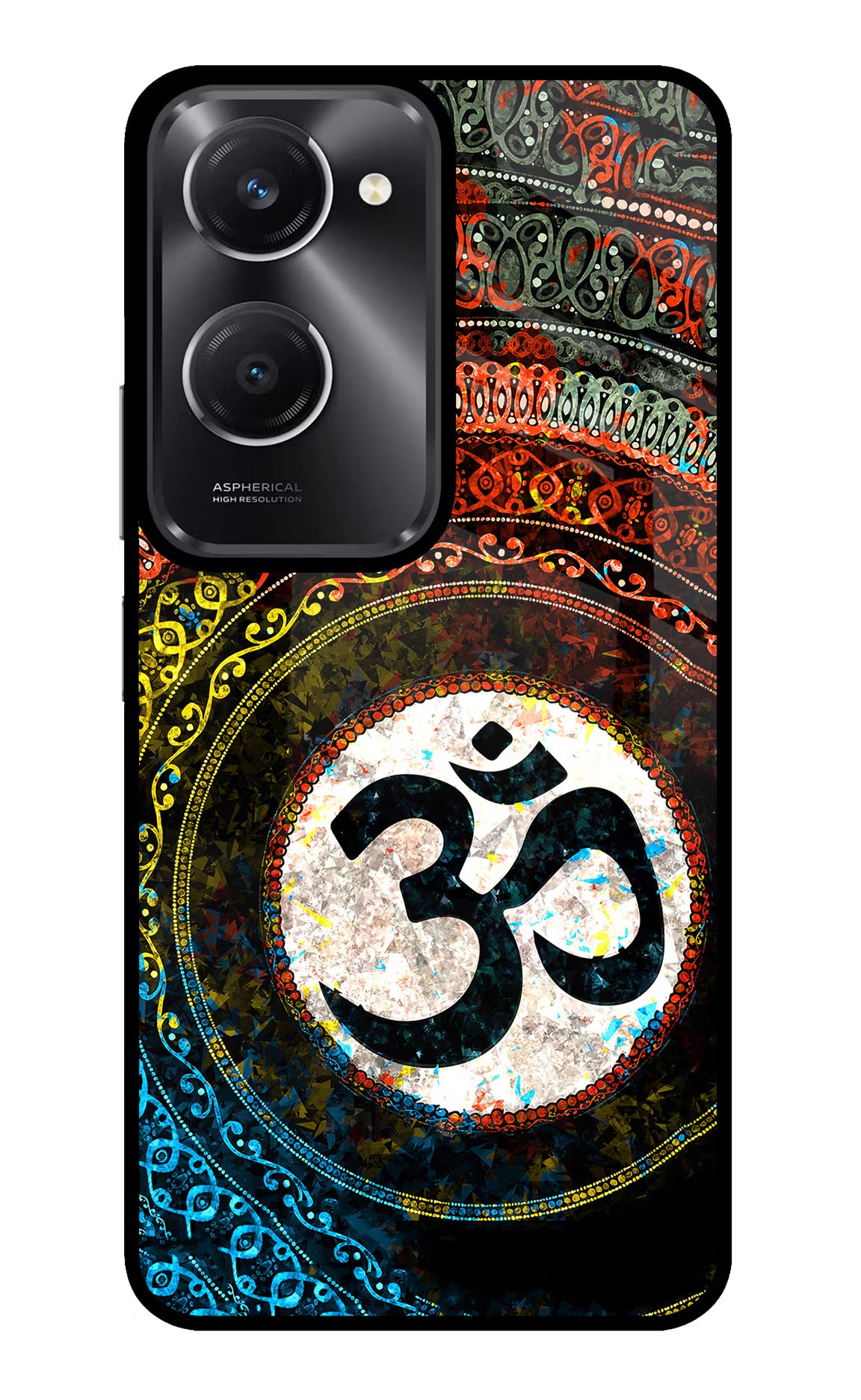 Om Cultural Vivo T3 Lite 5G Glass Case Back Cover by Casekaro
