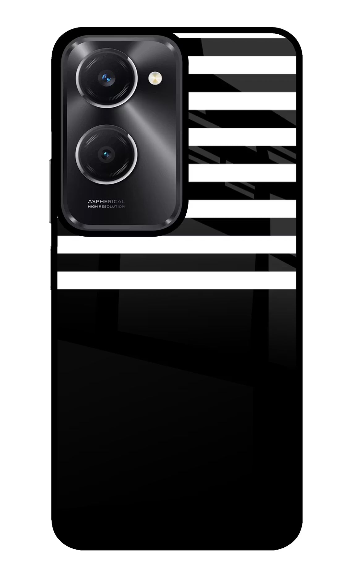 Black and White Print Vivo T3 Lite 5G Glass Case
