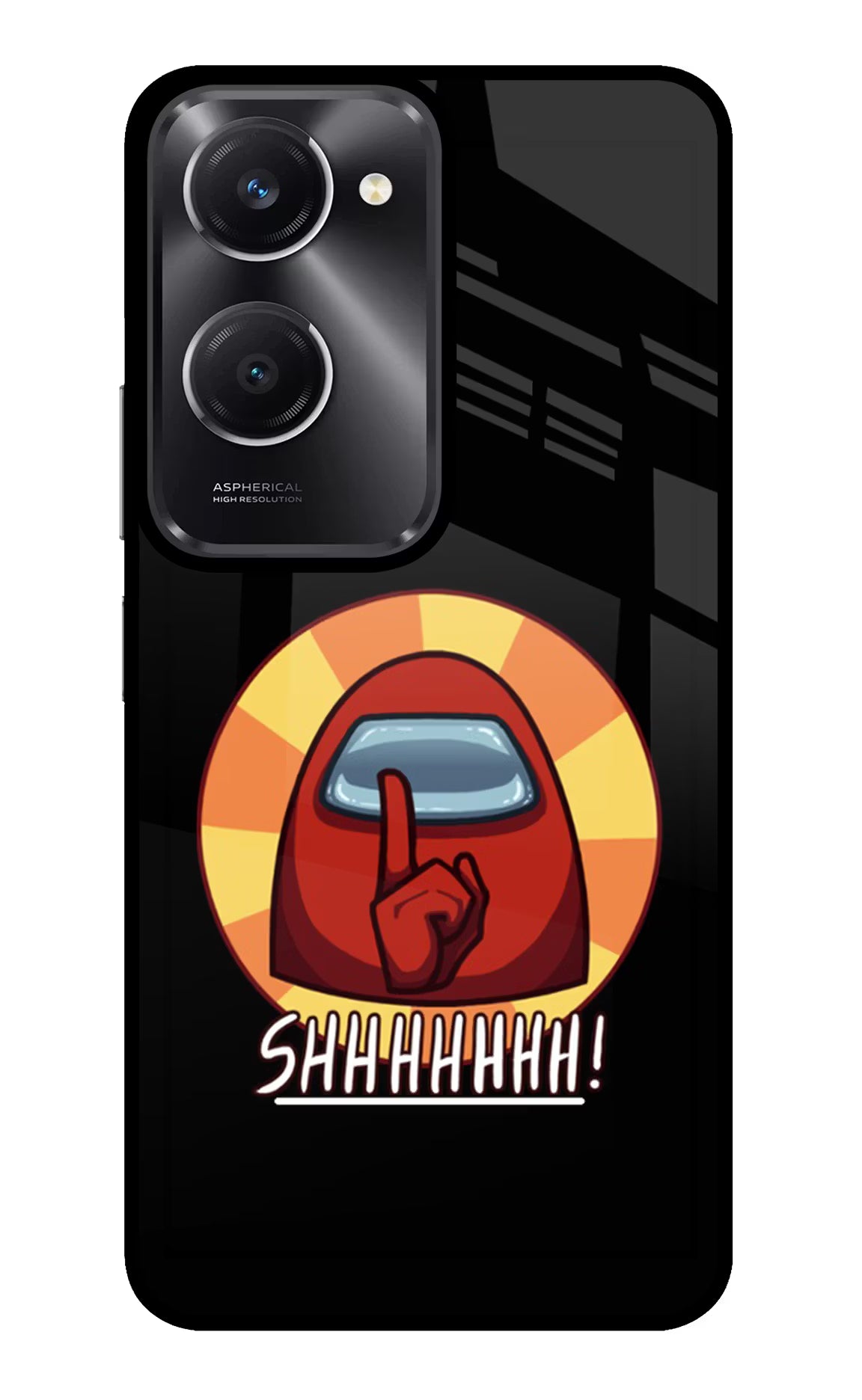 Among Us Shhh! Vivo T3 Lite 5G Glass Case Back Cover by Casekaro