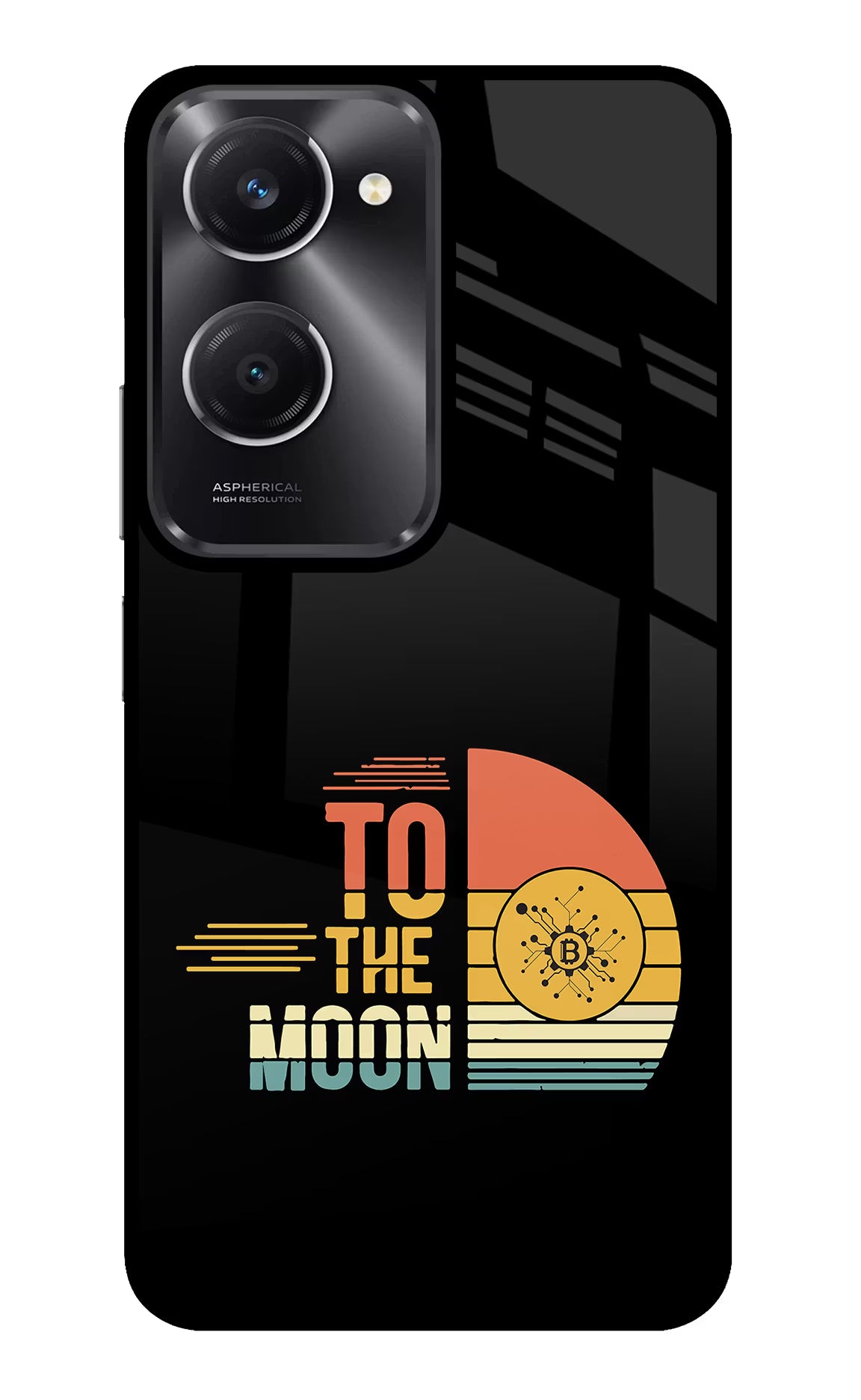 To the Moon Vivo T3 Lite 5G Glass Case Back Cover by Casekaro