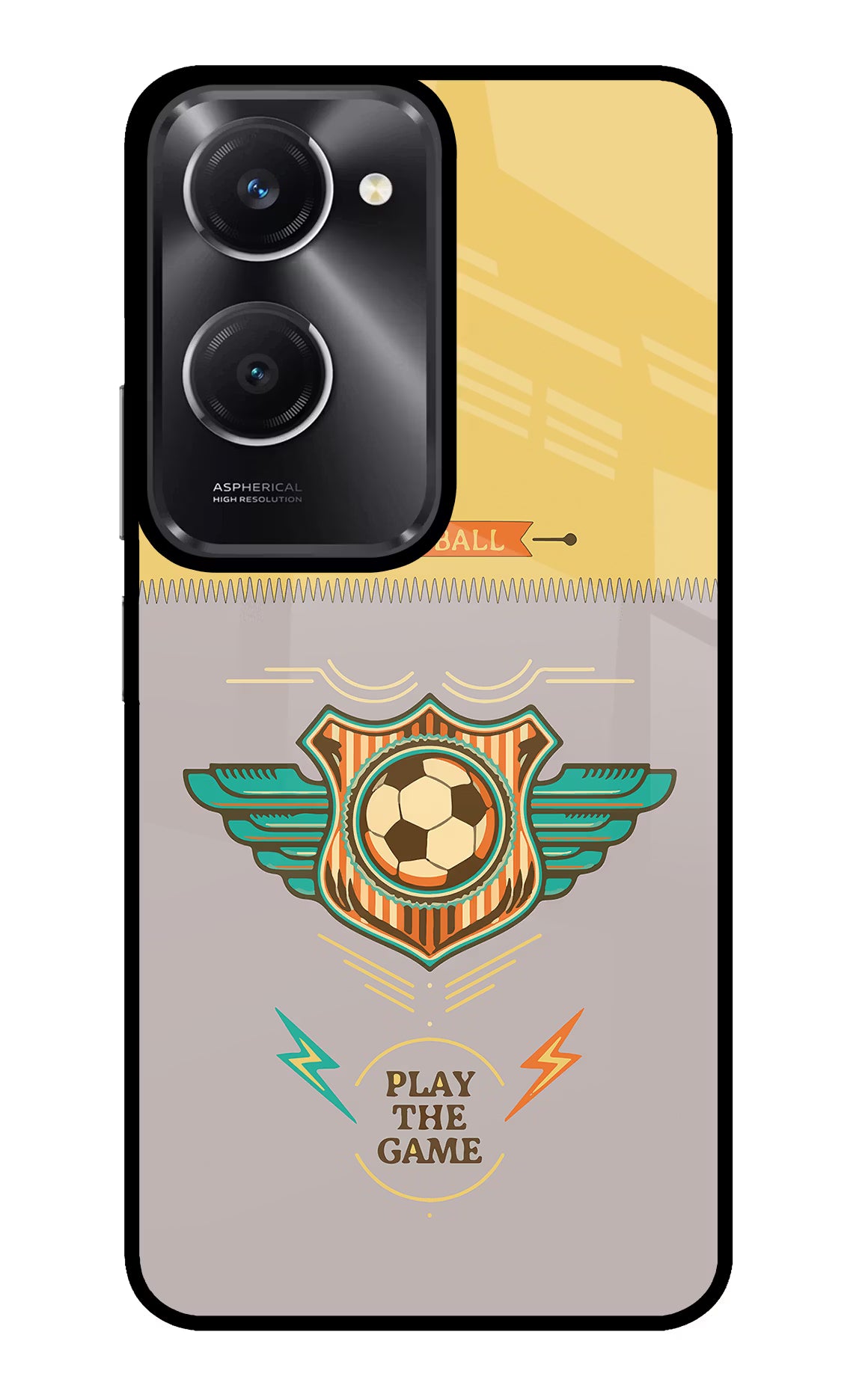 Football Vivo T3 Lite 5G Glass Case Back Cover by Casekaro